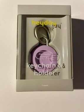 Heyday Silicone AirTag Keychain Holder - Lavender New Sealed Colorful Purple